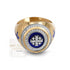 14K Gold With Diamond & Enamel Jerusalem Cross Men’s Ring